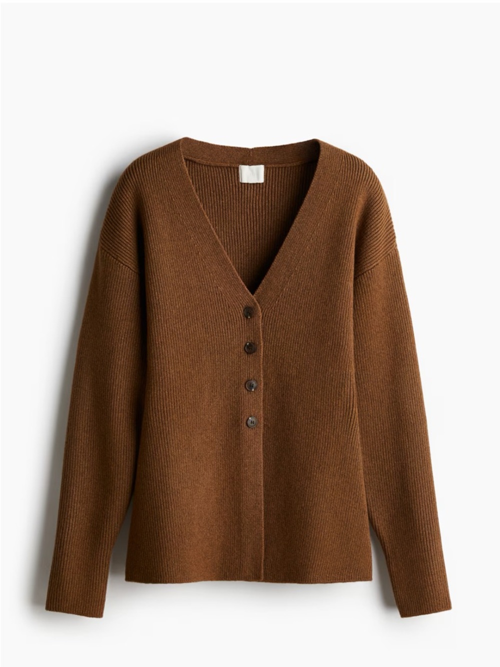 H&M Women's V-Neck Button Cardigan Sweater - Brown